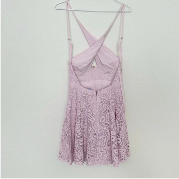 For Love & Lemons Carmela Lace Mini Dress Pink - Picture 4 of 10